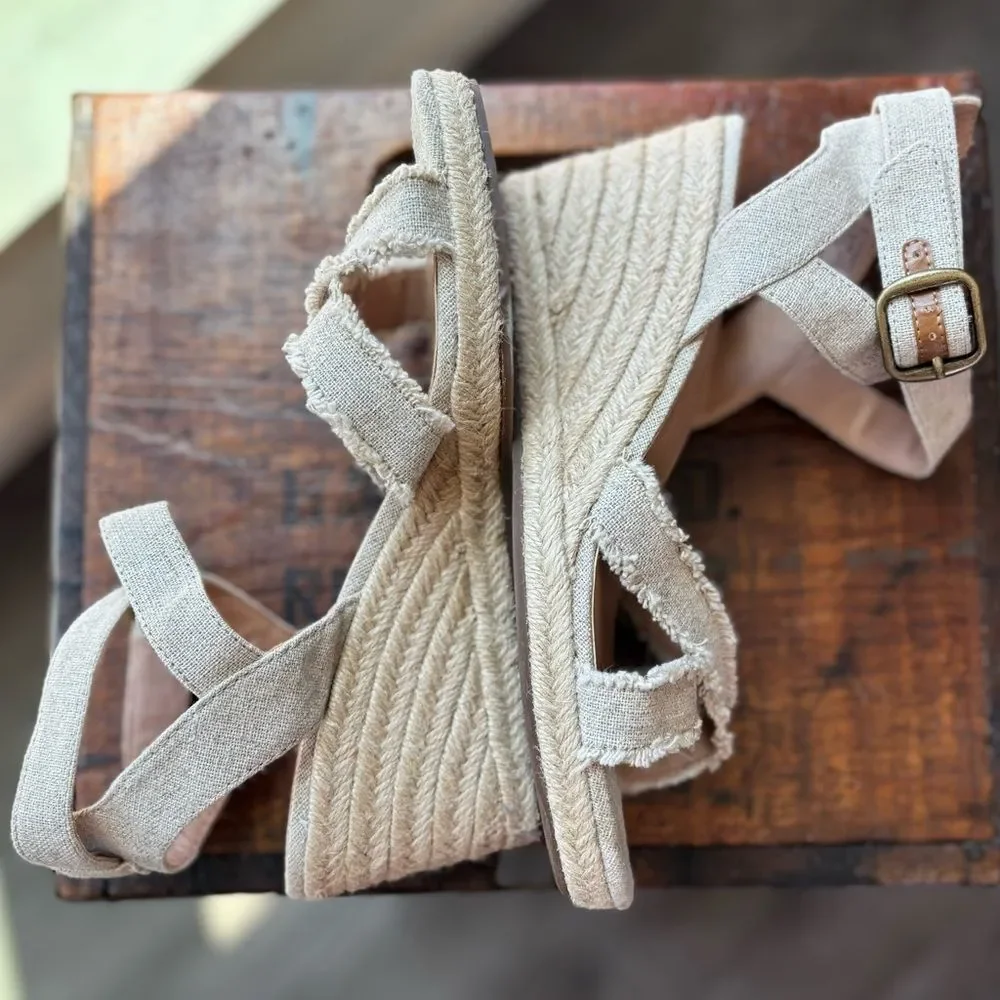 Lucky Brand Meghan Espadrille Wedge Sandal Natural 7.5